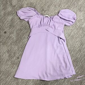 Altar'd State Lilac Puff Sleeve Mini Dress